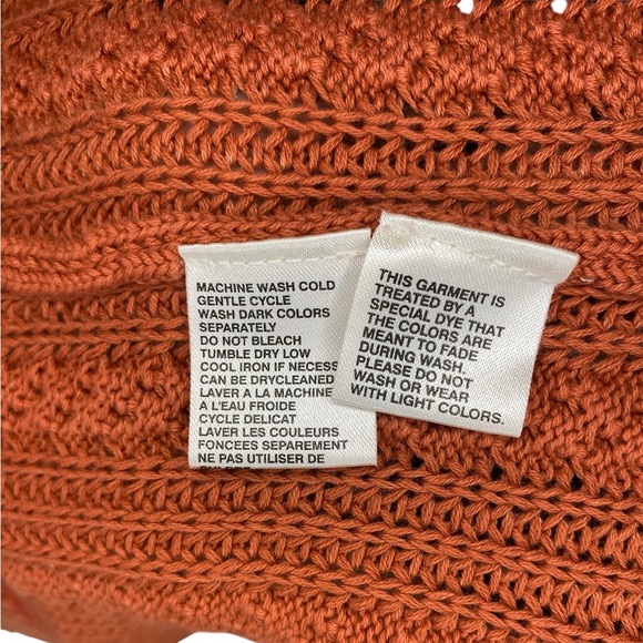 Tommy Bahama Cable Knit Sweater Men’s XL Unisex Oversized Orange Peach Fall 90s - Picture 5 of 5